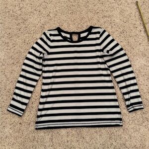 T by Talbots Long Sleeve Navy and White Striped Tee